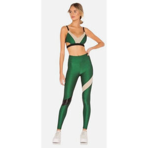 Koral Leggings Aello Shantung High Rise in Dark Green, Black & Caqui